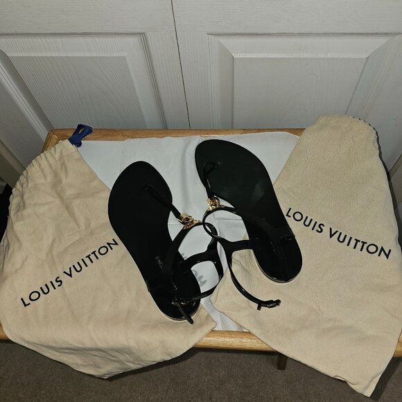 Authentic Louis Vuitton Women's Bikini Flat Thong Sandals Rubber - Picture 1 of 7